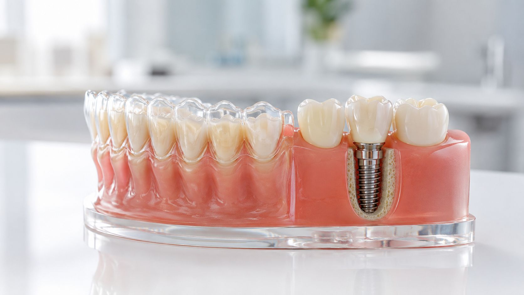 Clear aligners and dental implants