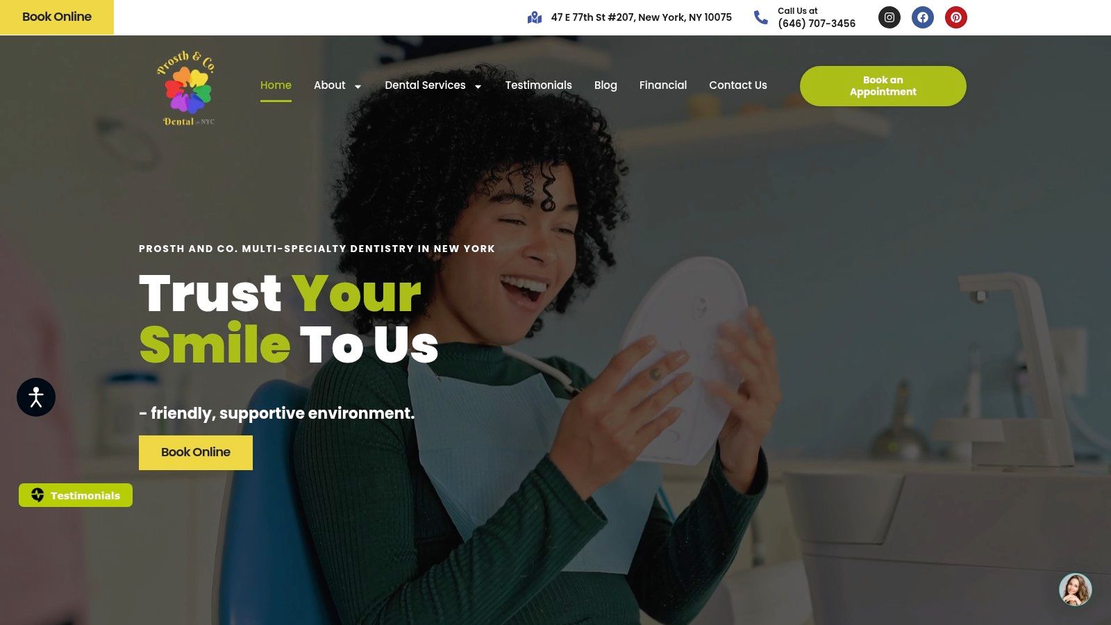 Screenshot from https://prosthandconyc.com