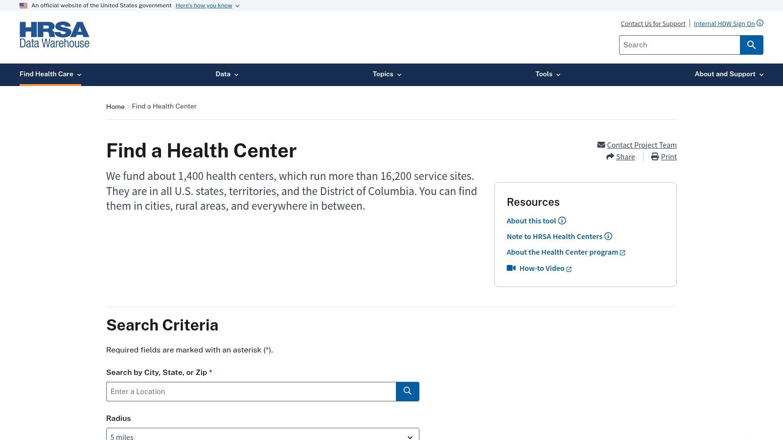 HRSA-Funded Community Health Centers (FQHCs)